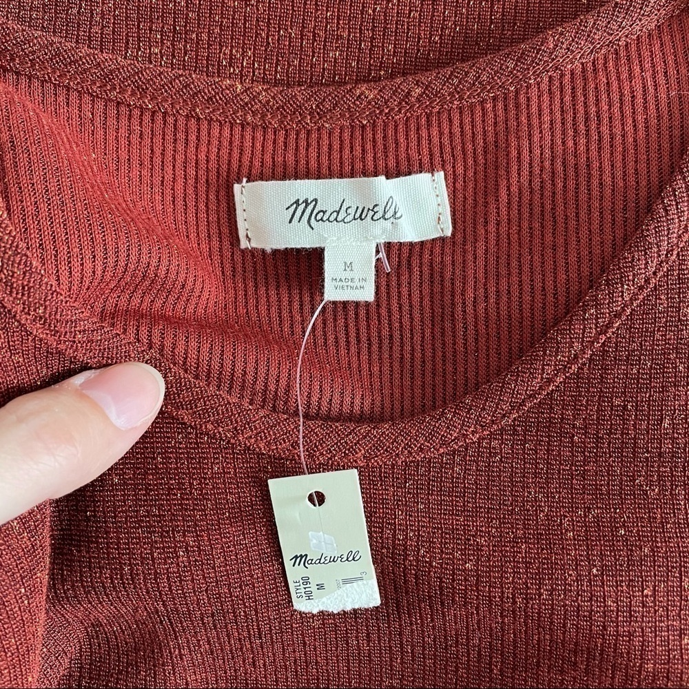 Madewell Metallic Ruffle Tank Rust Size Medium - Picture 5 of 6